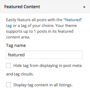 Featured Content in the Customizer